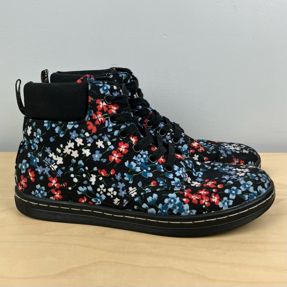 Dr. Martens Black Floral Lace-Up Boots
